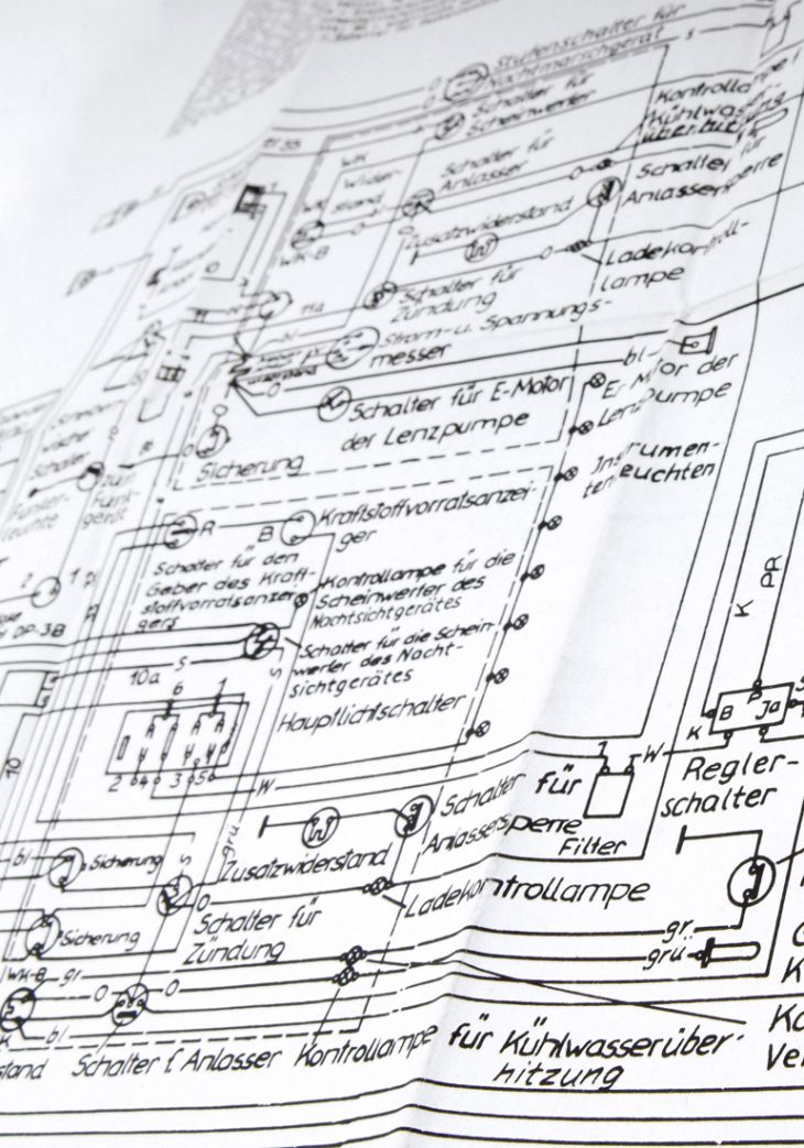 Detailreicher Bauplan
